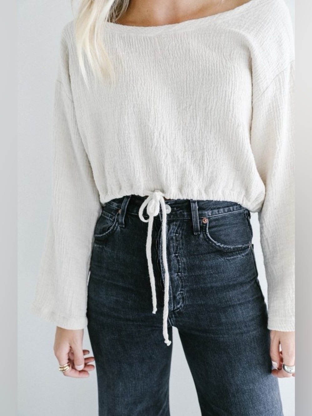 Bahhgoose Linen Cotton Neen Top In Wheat Handmade Size Xs/S Vguc — image 5 of 8